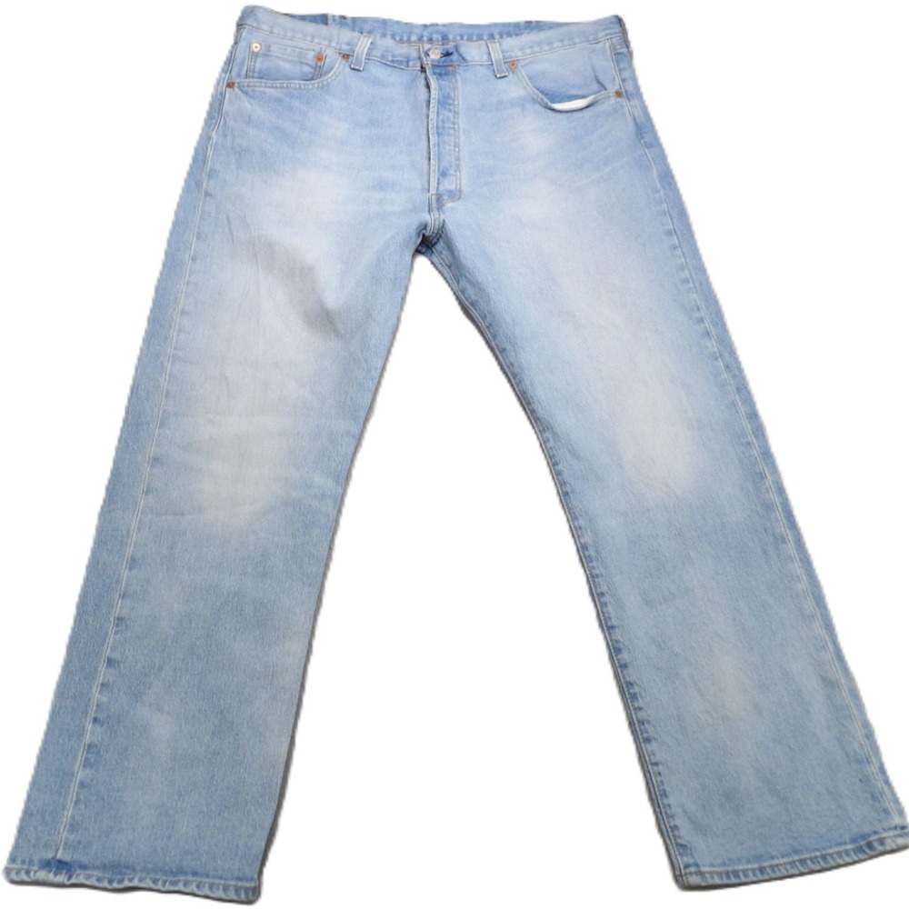 Levis 501 Original Fit Jeans Men‎ W40 L30 Button Fly Light Wash Cotton Denim